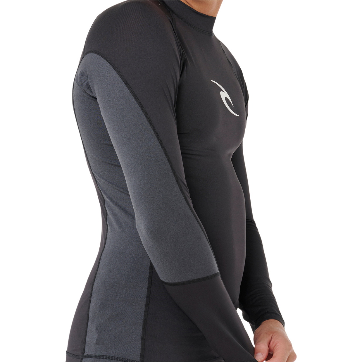2026 Rip Curl Da Uomo Waves Perf Canotta In Lycra A Maniche Lunghe 16FMRV - Black